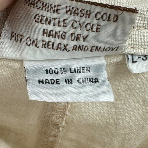 Island Importer Natural Linen Riviera Drawstring Pants Mens Size L - Picture 8 of 8